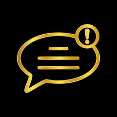 Poster - gold colored chat icon