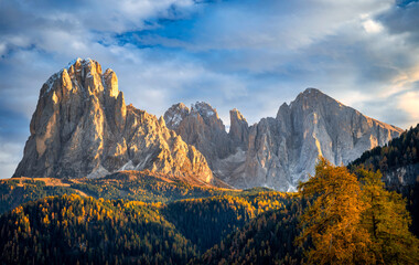 Wall Mural - mountains range during sunset at autumn