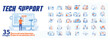 © Alwie99d - Tech support concept illustration, collection of male and female business people scenes in the tech support scene. mega set flat vector modern illustration