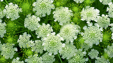 Wall Mural - Enchanting Queen Anne's Lace. Enchanting and delicate Queen Anne's Lace flowers enhancing the allure of a photorealistic spring garden. Generative ai