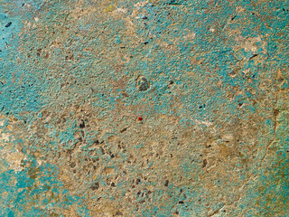 Wall Mural - Weathered blue green cement wall background and texture for modern or retro and vintage interior design