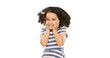 © Bharat Krunal/peopleimages.com - Happy, excited and portrait of girl with smile on isolated, png and transparent background for fun. Summer, fashion and wow face of child with surprise expression for childhood, happiness and style