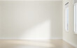 © Photoboyko - Empty office, school or living room space, 3d rendering. Digital illustration of generic interior as a mock-up, white walls, wood floor, natural sunlight