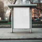Fototapeta  - Generative AI : Blank banner. This is for advertisers to place ad copy samples on a bus shelter.