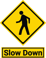 Wall Mural -  Pedestrian crossing sign vector illustration