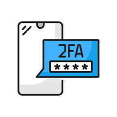 Poster - Password for secure transaction, 2FA verification. Secure password verification with two-factor authentication. Vector SMS notification with security code