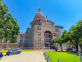 Wall Mural - Photo of the Texas State Capitol Building Downtown Austin under repair and renovation circa 2023