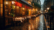 © piai - Paris's cozy restaurants and rainy street scenes, capturing the calm and romantic atmosphere of the city.