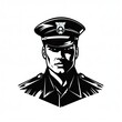 vector logo of police, minimalistic style, black on white background 
