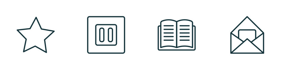 Wall Mural - set of 4 linear icons from user interface concept. outline icons included rounded point star, square