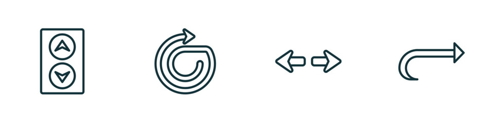 Wall Mural - set of 4 linear icons from user interface concept. outline icons included elevator arrows, spinning 