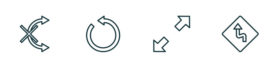 Wall Mural - set of 4 linear icons from user interface concept. outline icons included no tittling, restart, scal