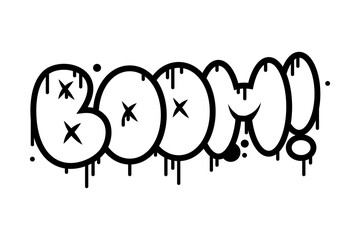 Poster - Black Boom Graffiti as Street Wall Painting Art Vector Illustration