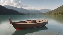 Boat On The Lake Pencil Sketch Wallpaper By Generative AI