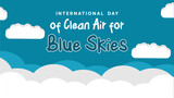 Fototapeta Do pokoju - International Day of Clean Air for Blue Sky with 3 layers cloud design