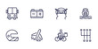 set of transportation thin line icons. transportation outline icons such as public transport, workshop repair, ferry carrying cars, motorsport, flights, delivery bike, shift vector.
