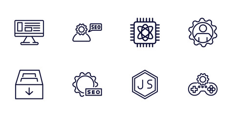 Wall Mural - set of information technology thin line icons. information technology outline icons such as adaptive