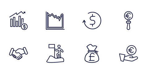 Wall Mural - set of business and finance thin line icons. business and finance outline icons such as profit repor