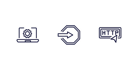 Wall Mural - set of information technology thin line icons. information technology outline icons included softwar