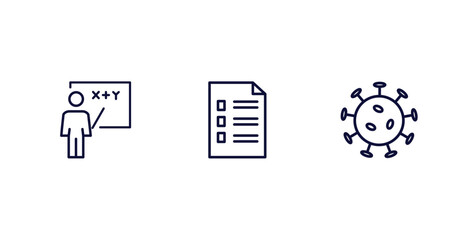 Wall Mural - set of education and science thin line icons. education and science outline icons included teach, ap