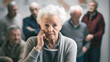 © catalin - The image showcases a group of senior individuals engaged in various activities, highlighting their vulnerable state. Some appear anxious while others exhibit signs of dementia