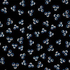 Poster - Line Takoyaki icon isolated seamless pattern on black background. Japanese street food. Vector