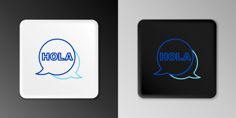 Poster - Line Hola icon isolated on grey background. Colorful outline concept. Vector