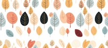 Seamless Pattern With Autumn Trees. Scandinavian Style.
