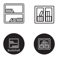 Wall Mural - bookshelf icon vector