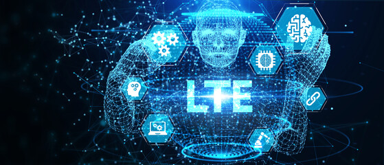 business, technology, internet and network concept. lte abbreviation, modern technology concept. 3d 