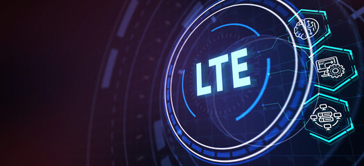 Business, Technology, Internet and network concept. LTE abbreviation, modern technology concept. 3d illustration