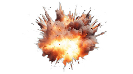 realistic explosion on transparent background