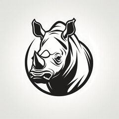 Wall Mural - Rhino Head Symbol Illustration Design