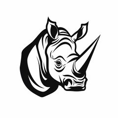 Wall Mural - Rhino Head Symbol Illustration Design