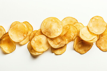 Chips on a white background, potato chips