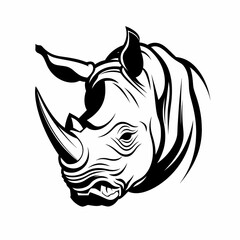 Wall Mural - Rhino Head Symbol Illustration Design