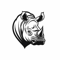 Wall Mural - Rhino Head Symbol Illustration Design