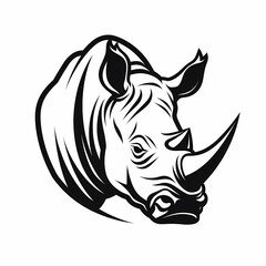 Wall Mural - Rhino Head Symbol Illustration Design