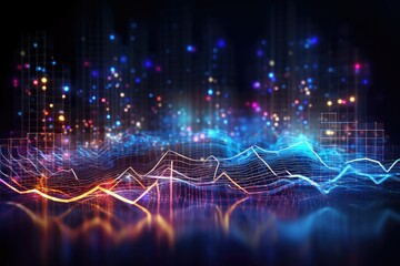 Abstract futuristic background Data Transfer. technology concept. Futuristic cyberspace background. Generative AI