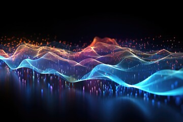 Abstract futuristic background Data Transfer. technology concept. Futuristic cyberspace background. Generative AI