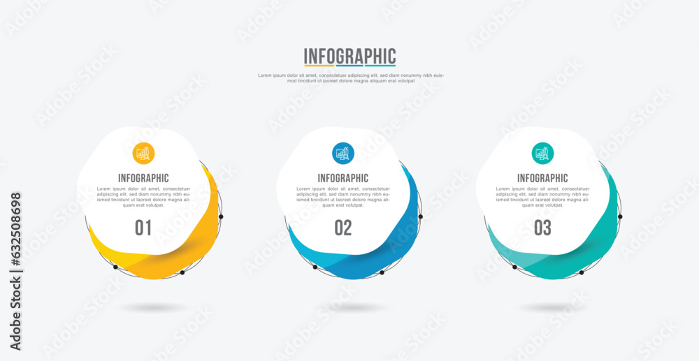 Vector infographic design template with 3 options or steps. Can be used ...