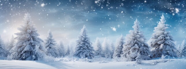 Beautiful Christmas card with a fir tree and snow with space for text. Generative AI