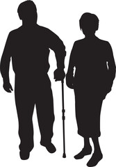 Canvas Print - Senior couple, conceptual silhouettes.