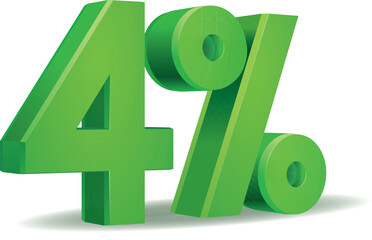 Poster - Percentage vector in green color, 4