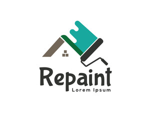 Wall Mural - home rapir service coloring home logo design template illustration