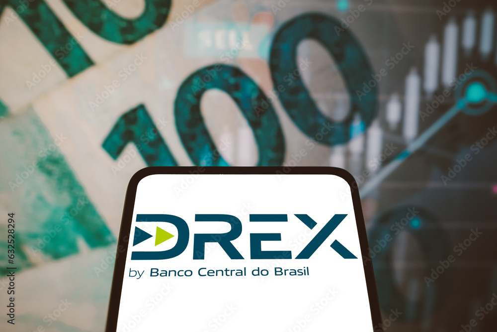 Foto August 8, 2023, Brazil. In this photo illustration, the Drex logo ...