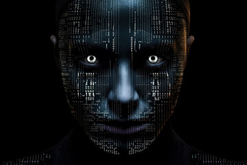 person with code. anonymous hacker. artificial intelligence