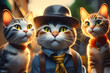 An image of Chaya with a detective cat and his assistant and assistant