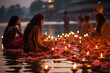 Evening Aarti by the Water Generative AI