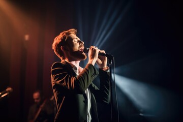 Canvas Print - shot of a singer performing on stage